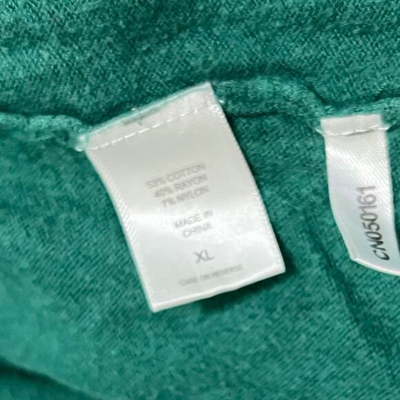 7th Avenue Design Studio Cardigan Sweater Green Knit V-Neck Button Front Sz XL - Picture 6 of 7